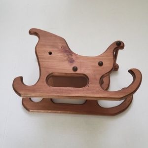 unknown Holiday - Santa sleigh sled wood decor Christmas unknown Holiday - Santa sleigh sled wood decor Christmas